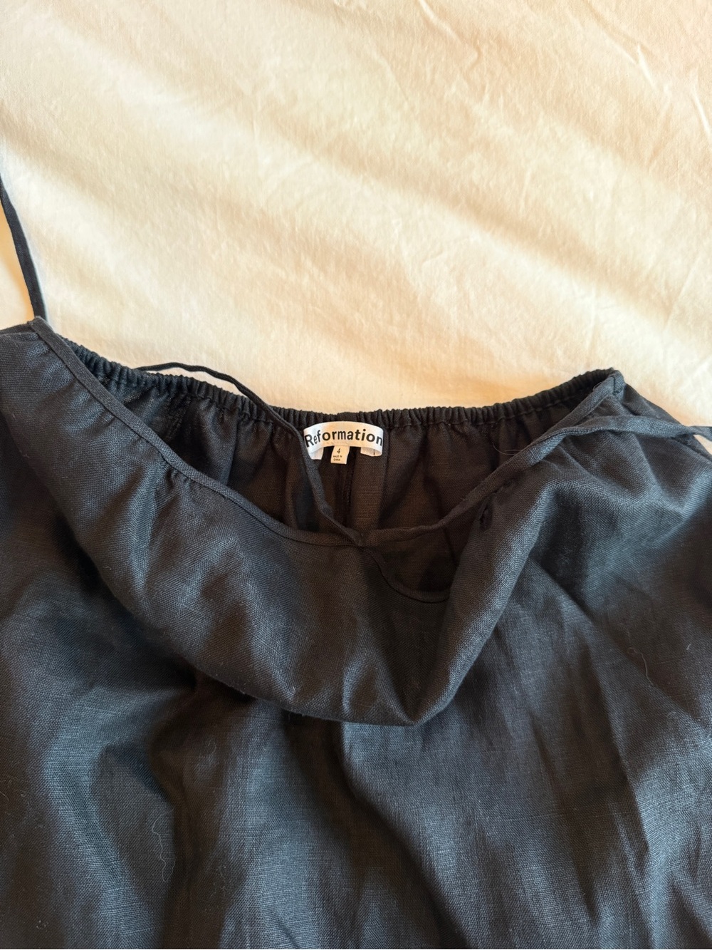 Reformation Black Linen Two-Piece Maxi Skirt Set 4 - Picture 3 of 7